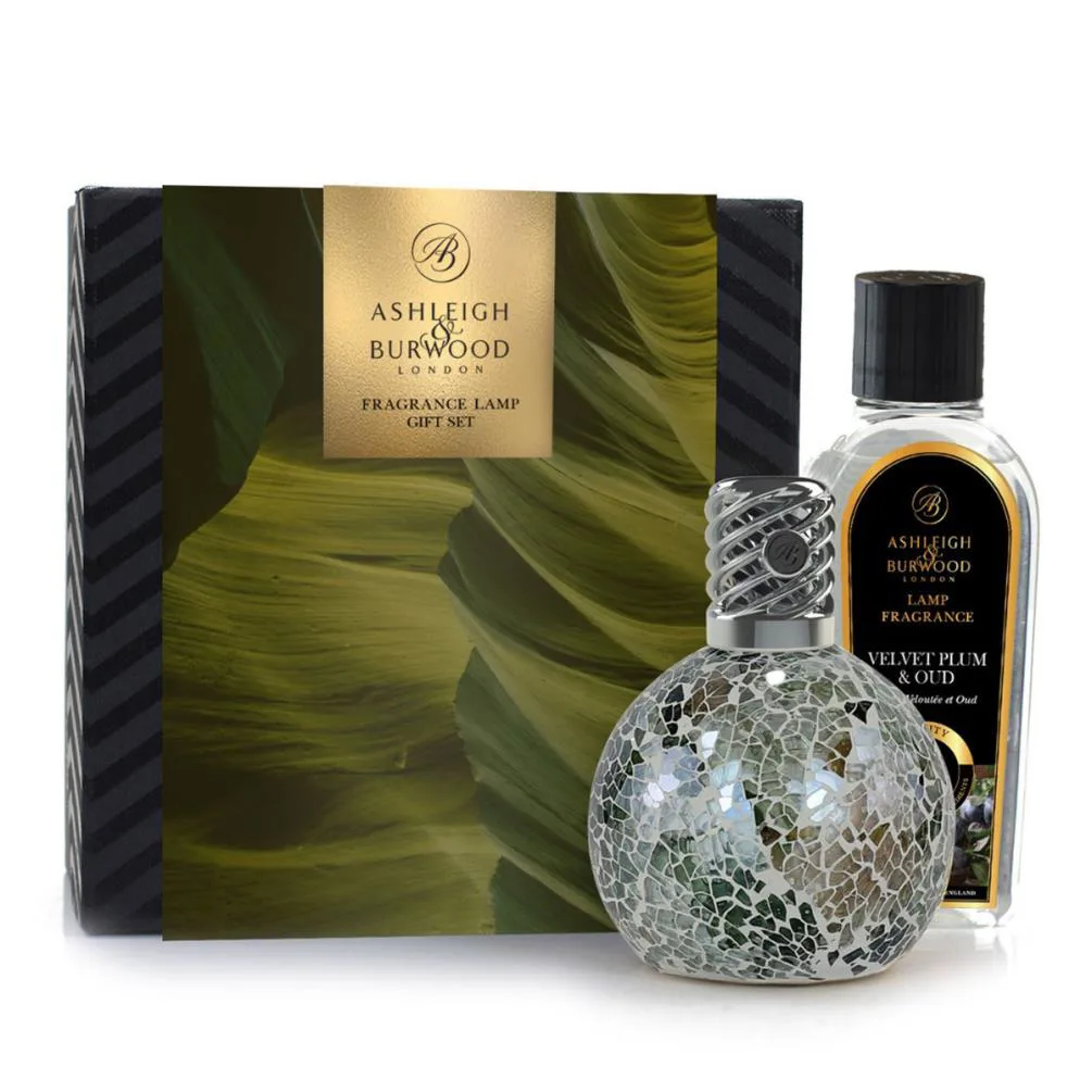 Ashleigh & Burwood Enchanted Forest Fragrance Lamp & Velvet Plum & Oud Gift Set