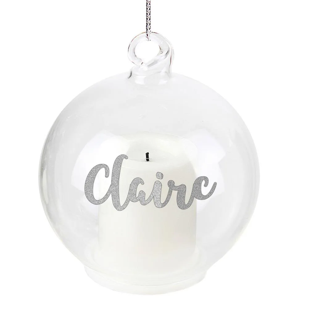 Personalised Christmas LED Candle Bauble