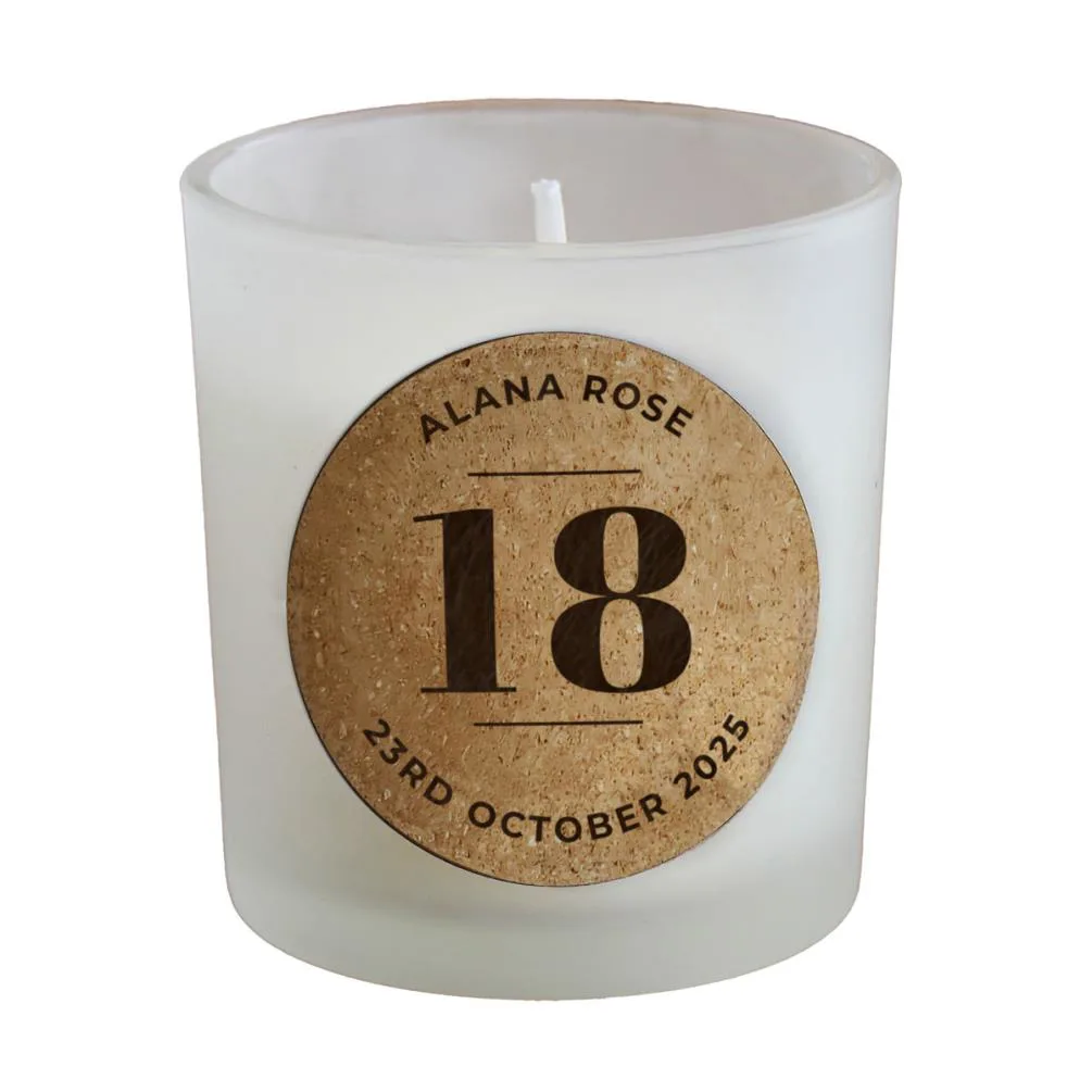 Personalised Birthday Cork Label Jar Candle