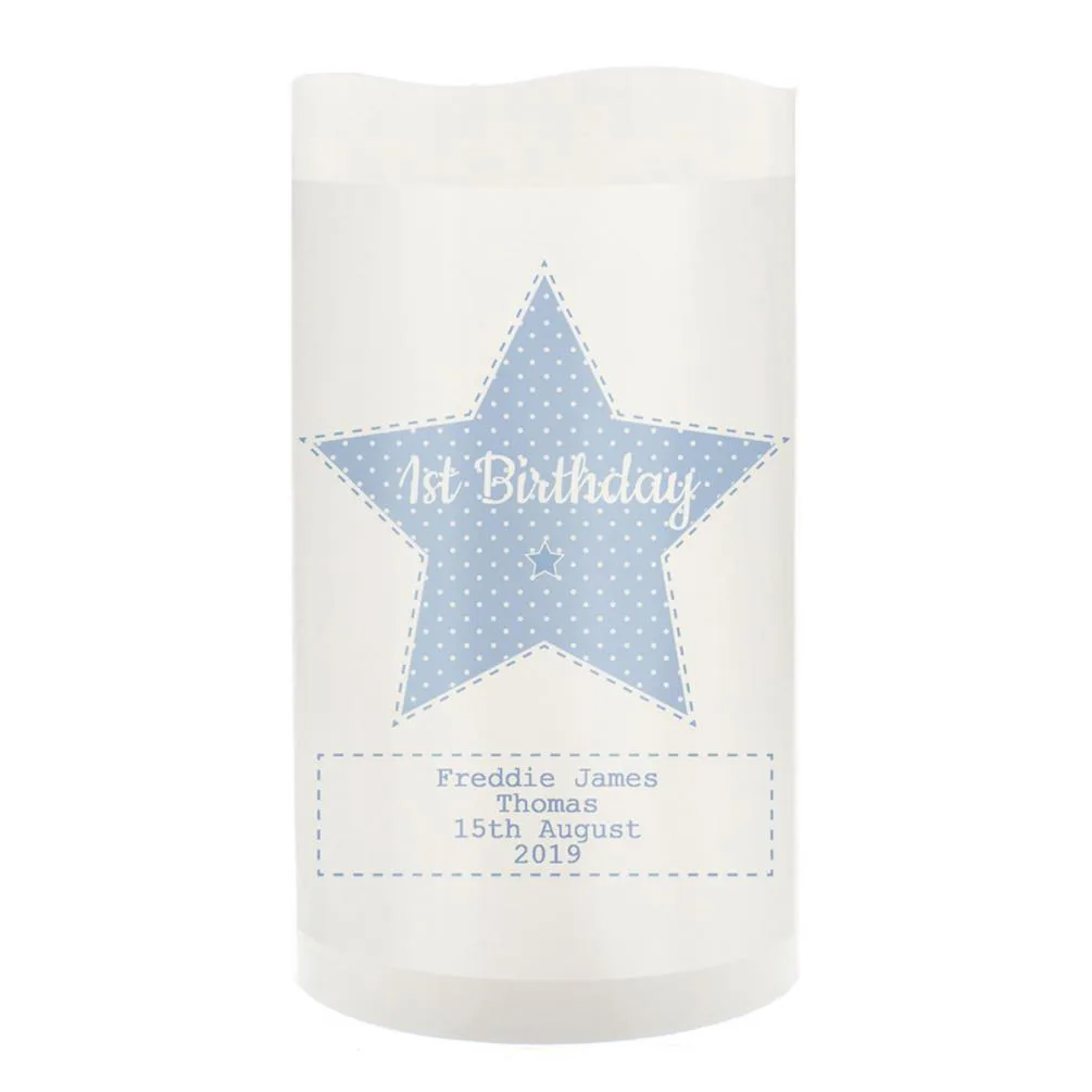 Personalised Baby Boy Nightlight LED Candle