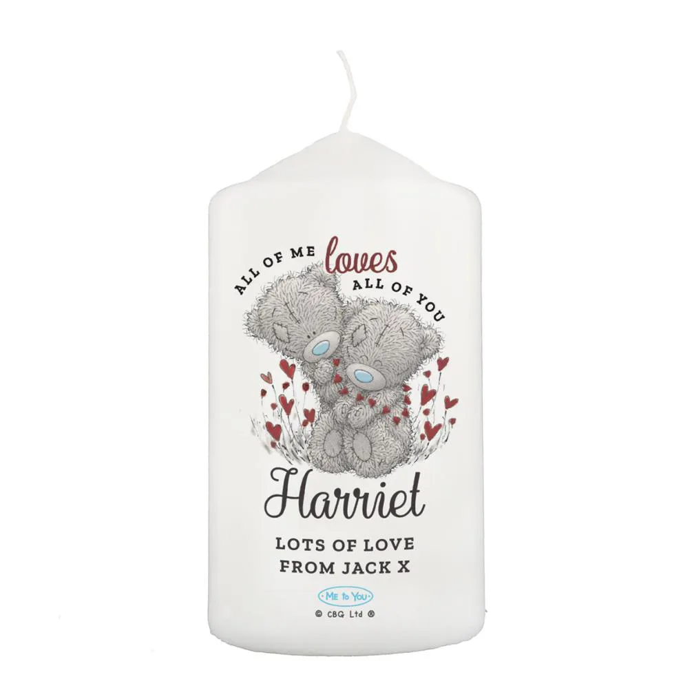 Personalised All My Love Me to You Bear Pillar Candle