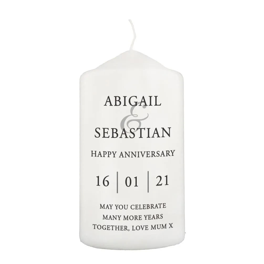 Personalised Couples Pillar Candle