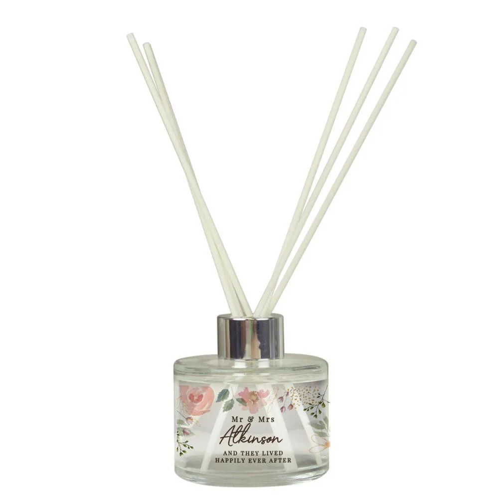 Personalised Floral Watercolour Reed Diffuser