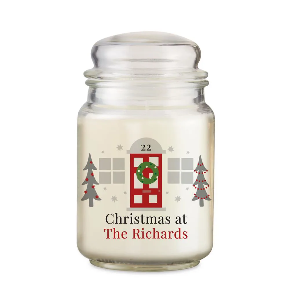 Personalised Home For Christmas Large Jar Candle