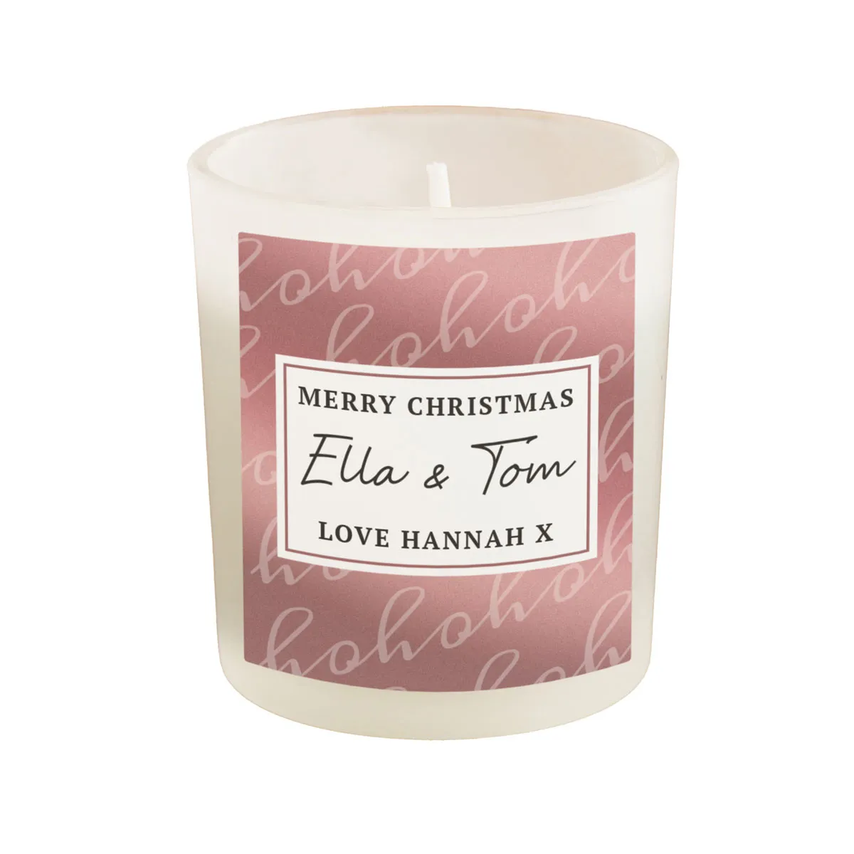 Personalised Ho Ho Ho Frosted Jar Candle