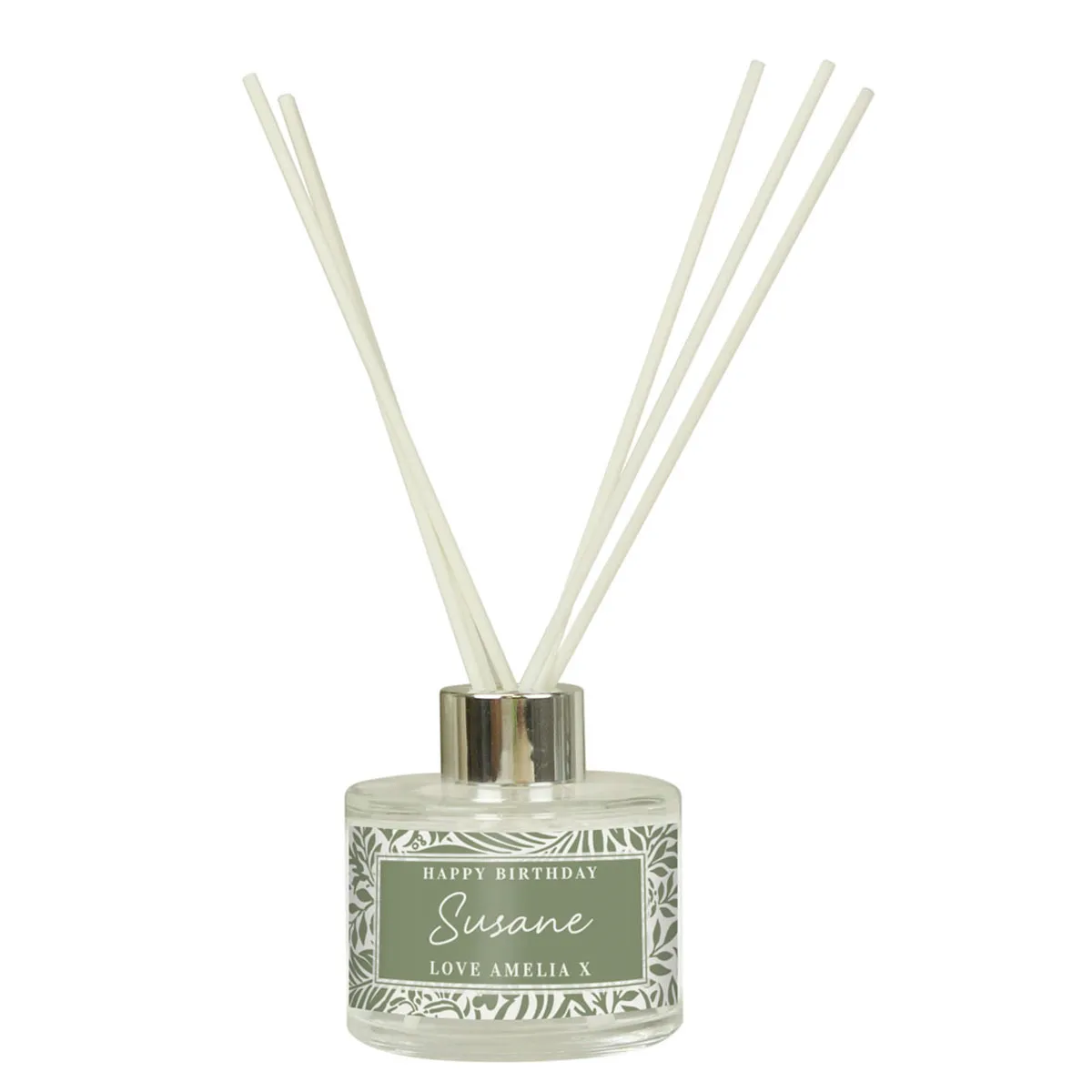 Personalised Green Botanical Reed Diffuser