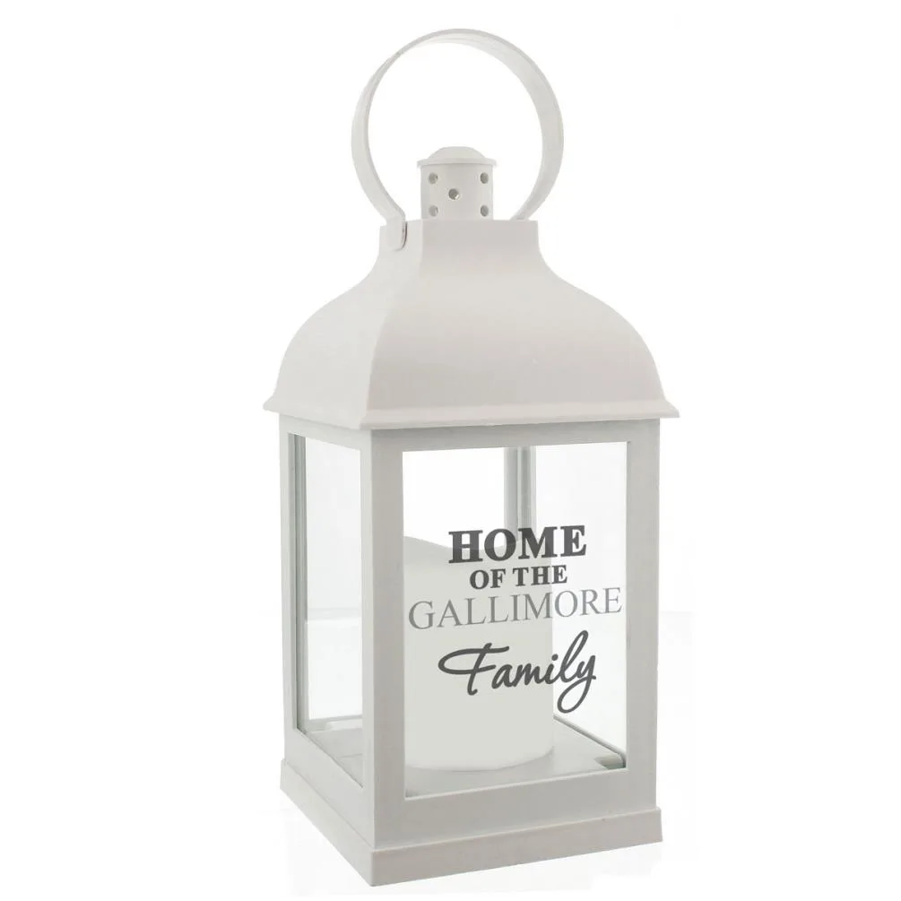 Personalised The Family White Lantern