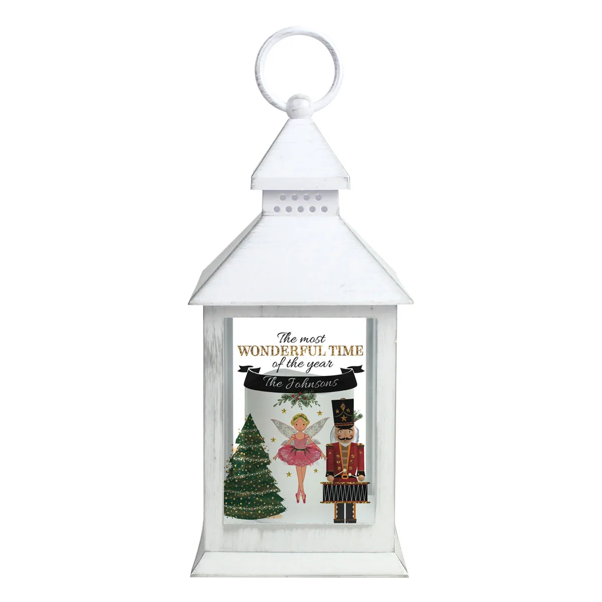 Personalised Nutcracker LED White Lantern
