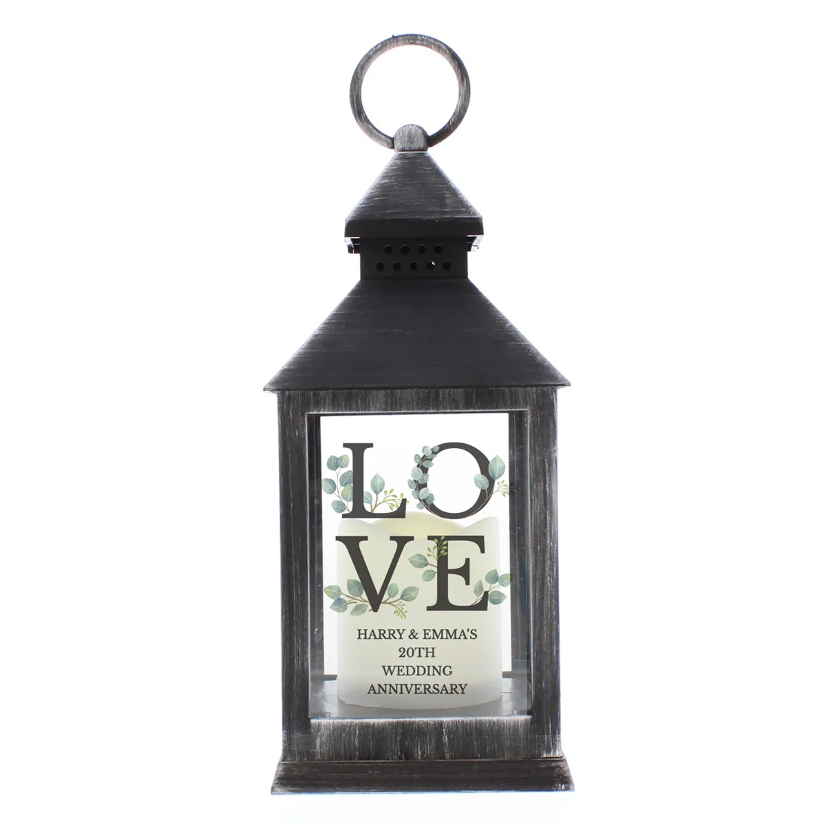 Personalised Love LED Black Lantern