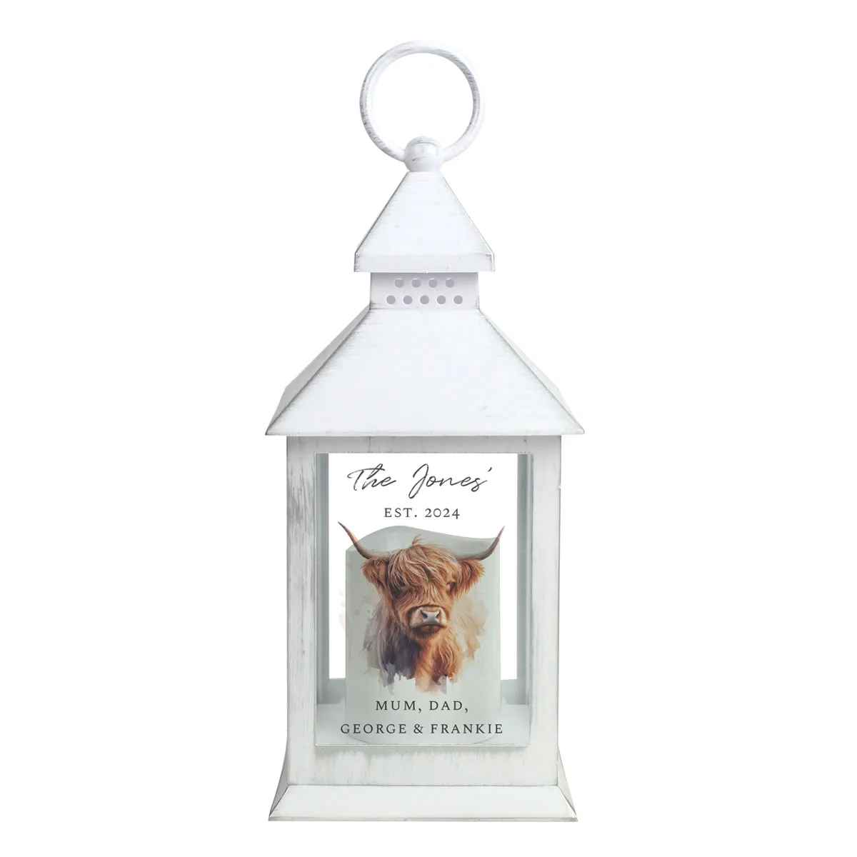 Personalised Highland Cow LED Lantern