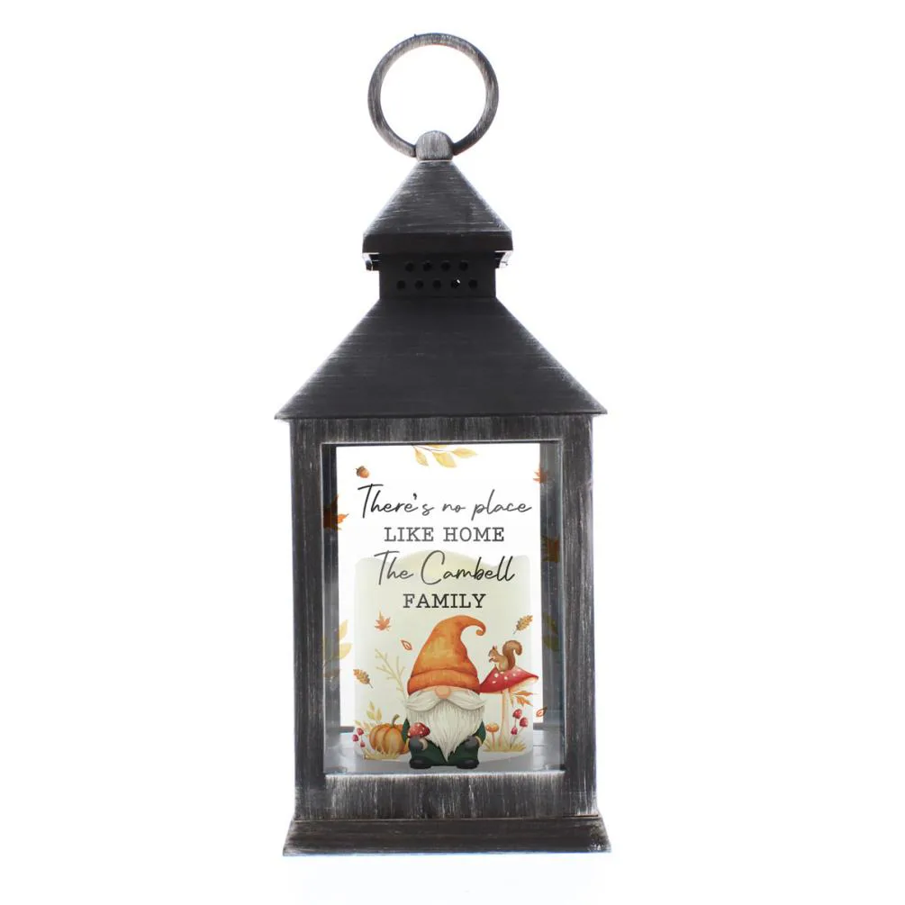 Personalised Autumn Gonk Black Lantern
