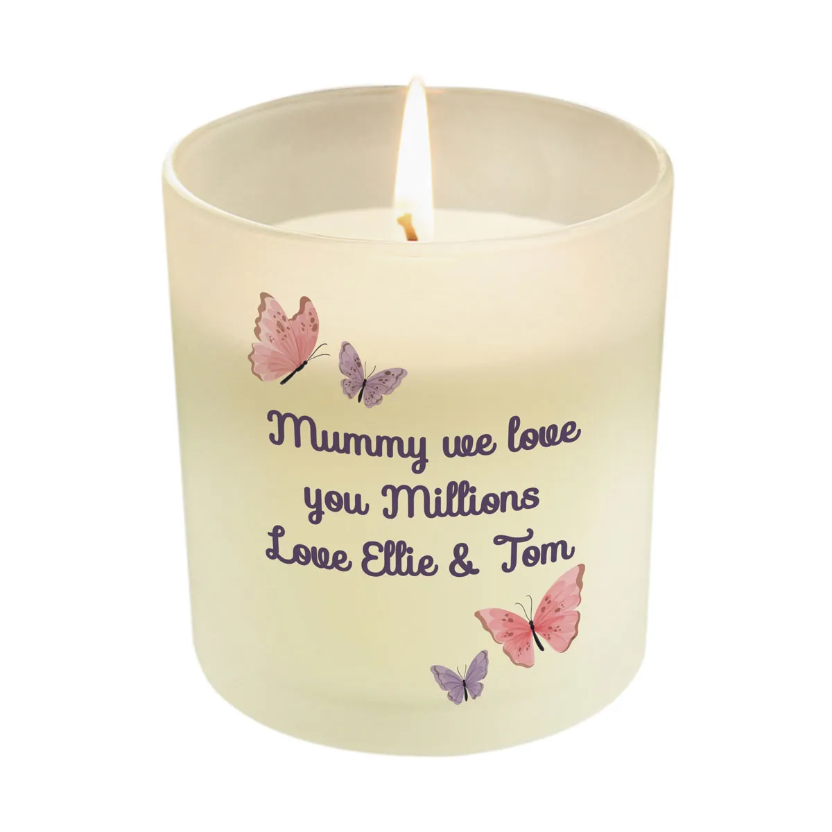 Personalised Butterfly Frosted Jar Candle