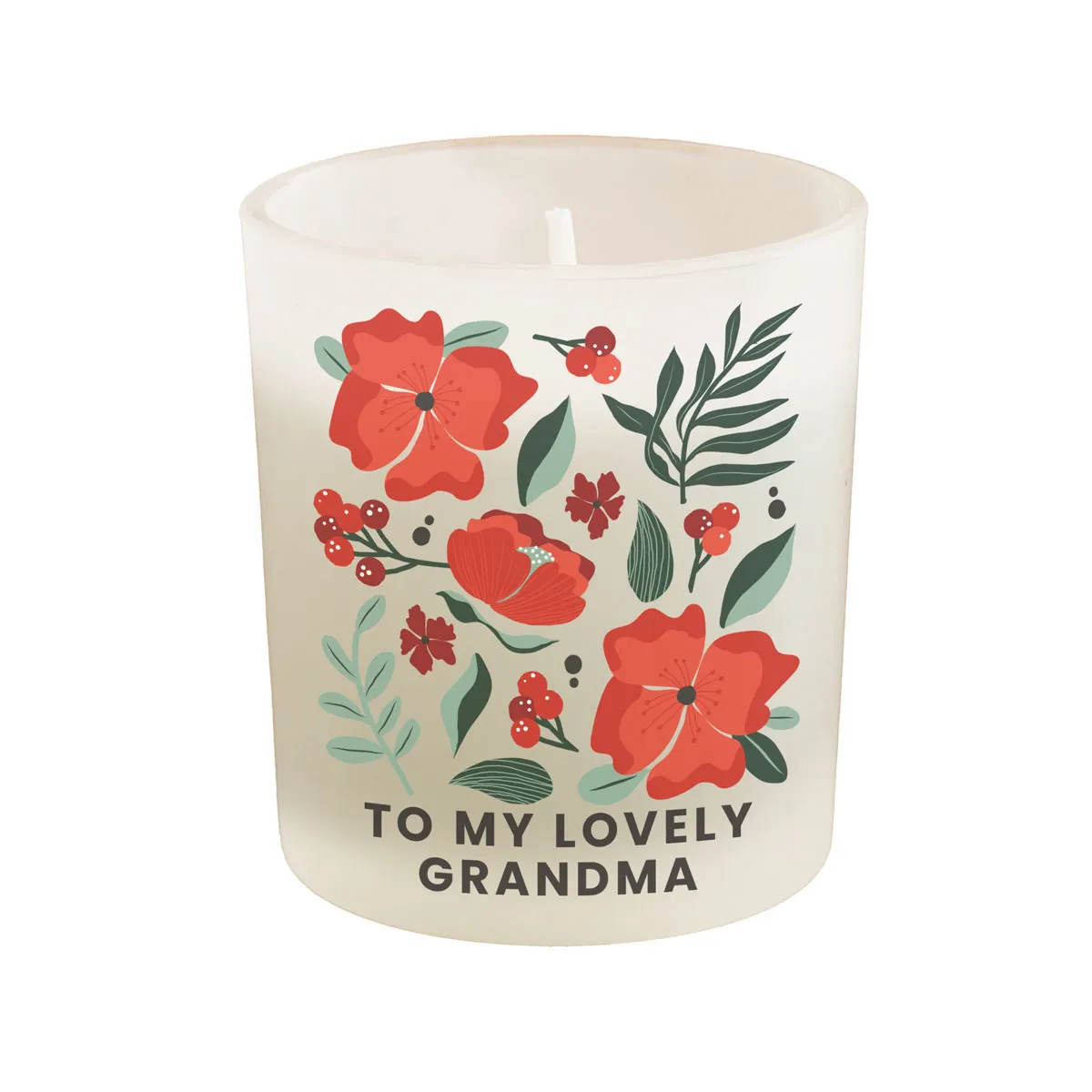 Personalised Poinsettia Frosted Jar Candle