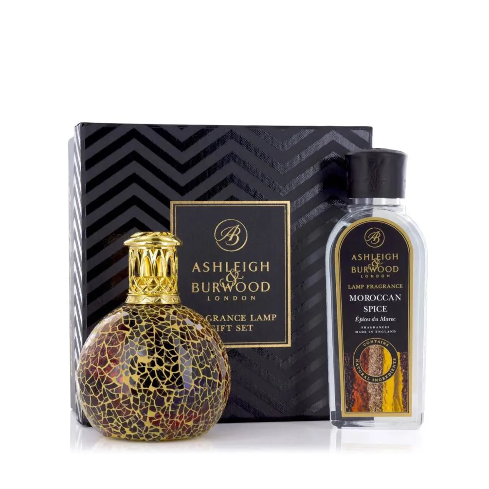 Ashleigh & Burwood Golden Sunset Fragrance Lamp & Moroccan Spice Gift Set