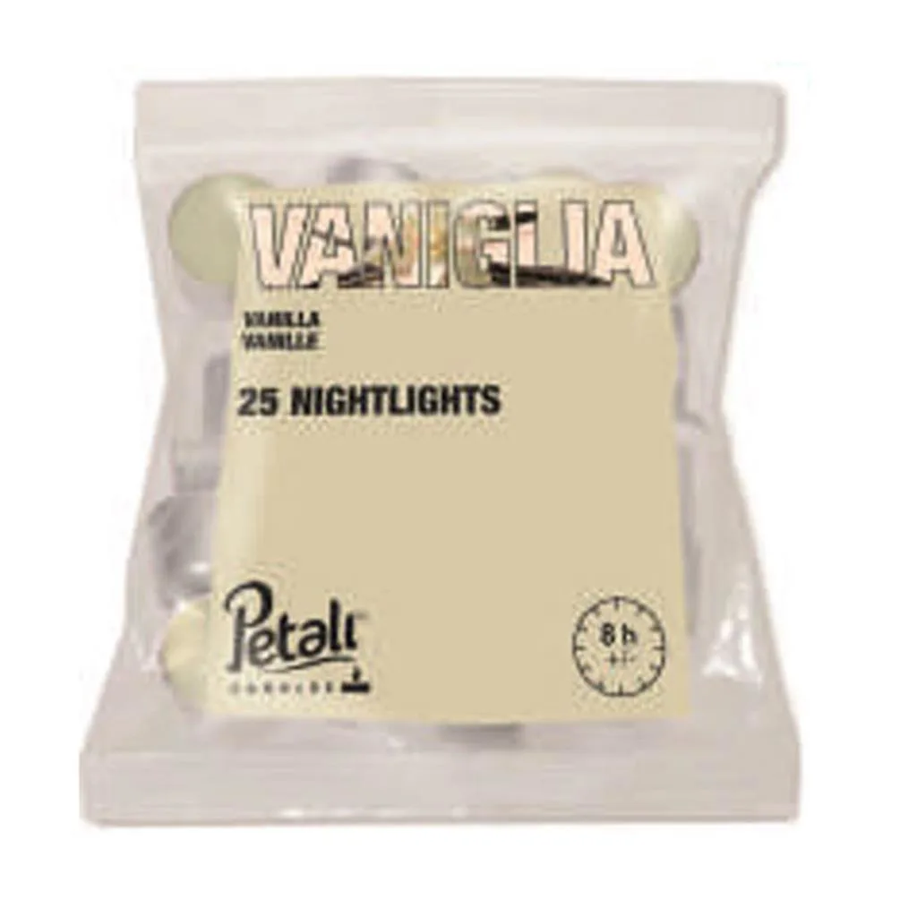 Petali Vanilla Nightlight Long Burning Tealights (Bag of 25)