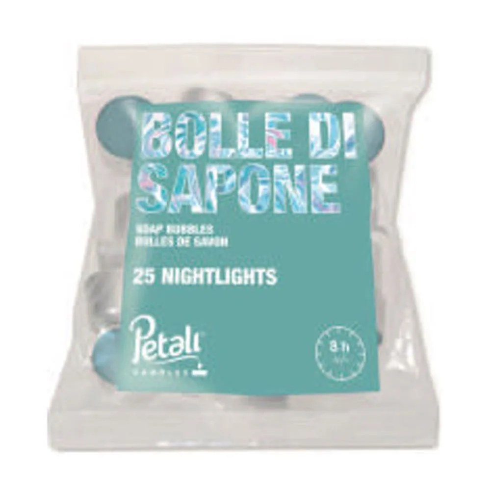 Petali Soap Bubbles Nightlight Long Burning Tealights (Bag of 25)