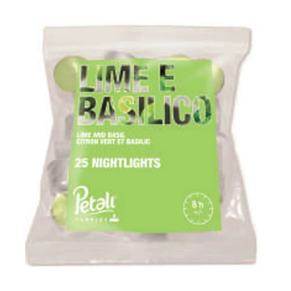 Petali Lime &amp; Basil Nightlight Long Burning Tealights (Bag of 25)