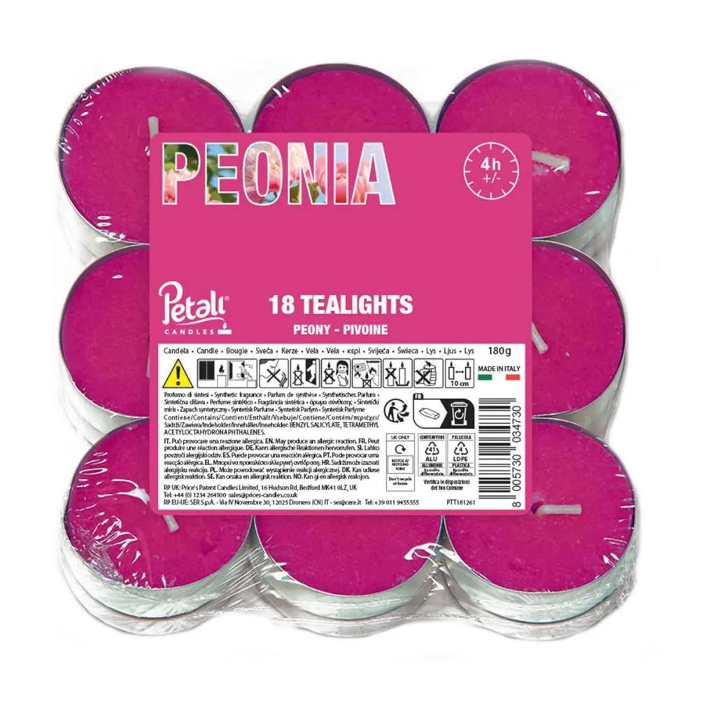 Petali Peony Tealights (Pack of 18)