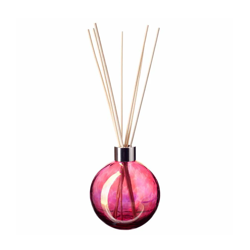 Amelia Art Glass Solid Metallic Pink Sphere Reed Diffuser