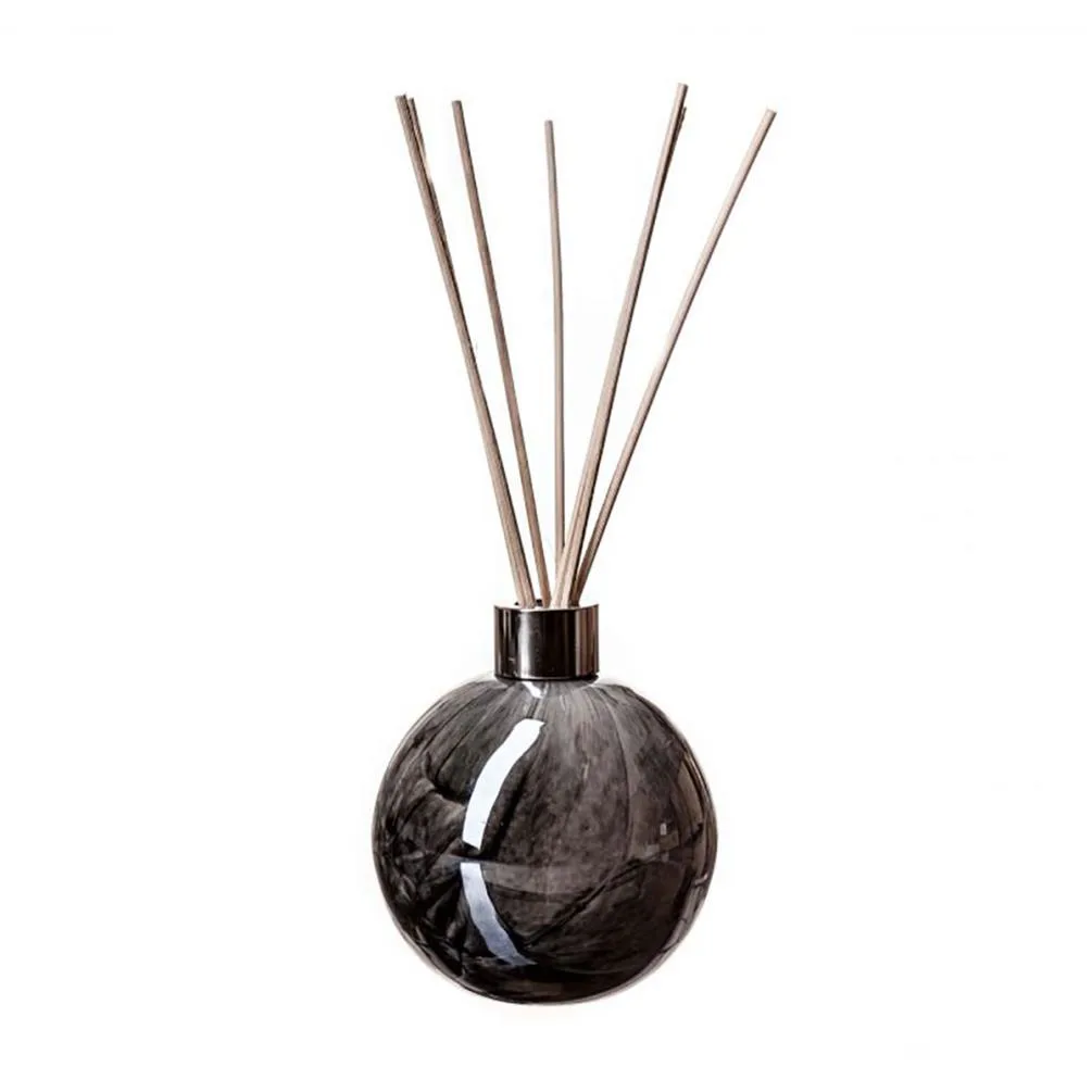 Amelia Art Glass Black Marble Sphere Reed Diffuser
