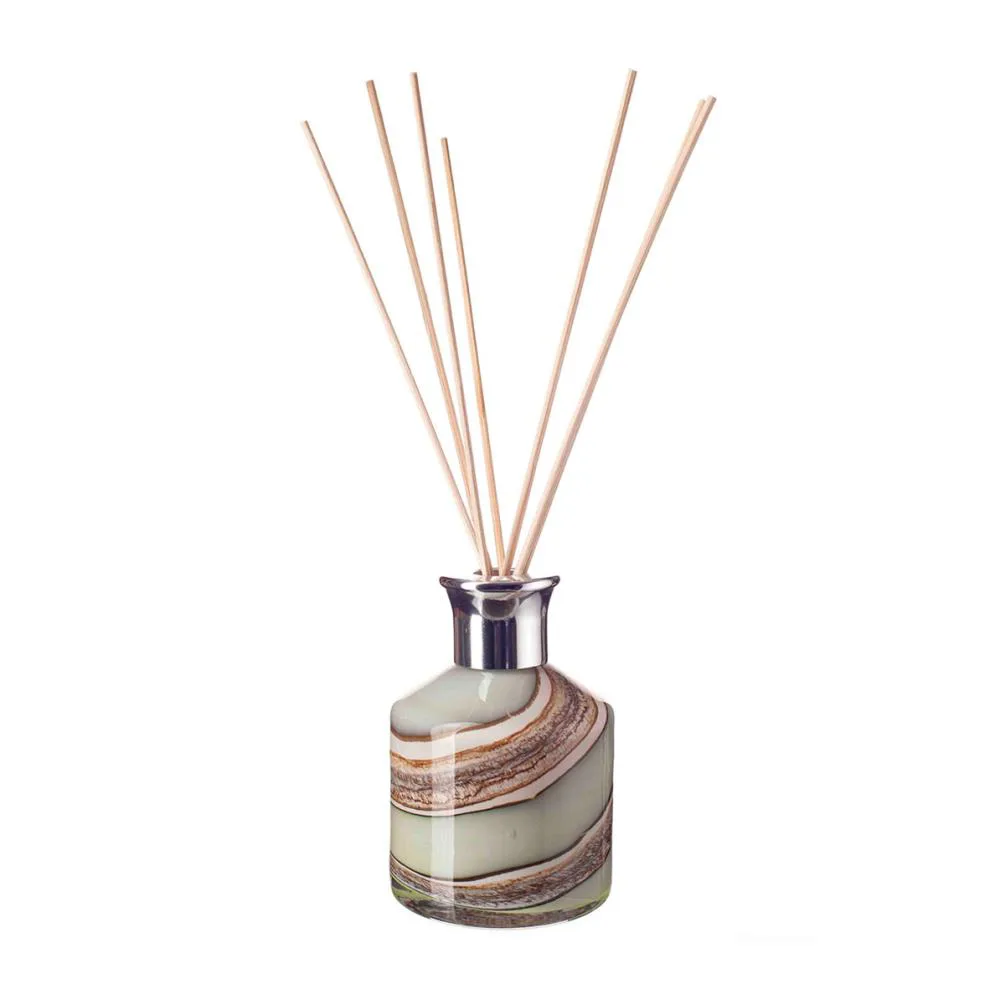 Amelia Art Glass Smoked Meadows Cylinder Reed Diffuser