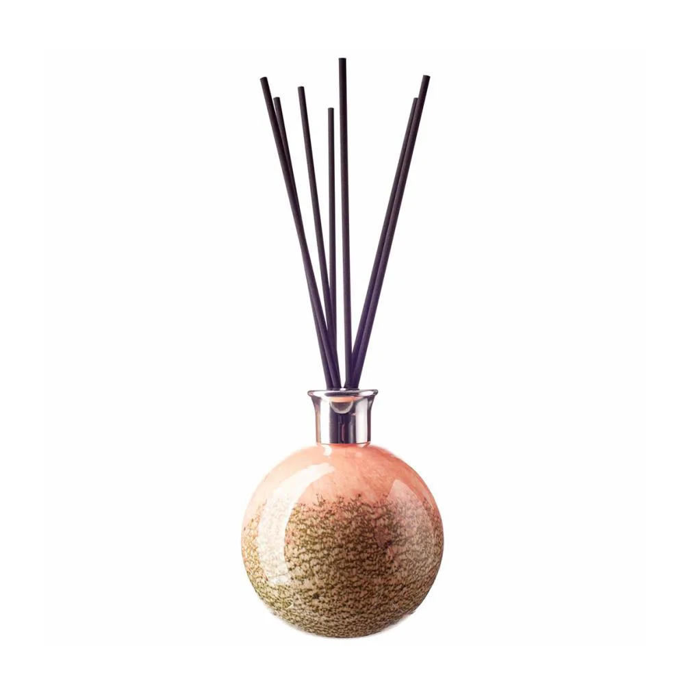Amelia Art Glass Evergreen Blush Large Sphere Reed Diffuser