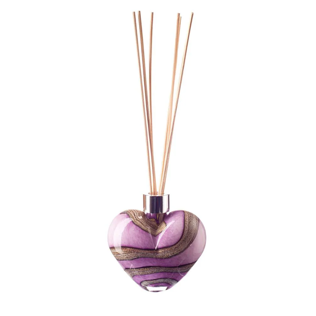 Amelia Art Glass Violet Sands Heart Reed Diffuser
