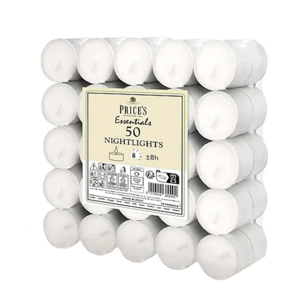Price's Nightlight Long Burning Tealights (Pack of 50)