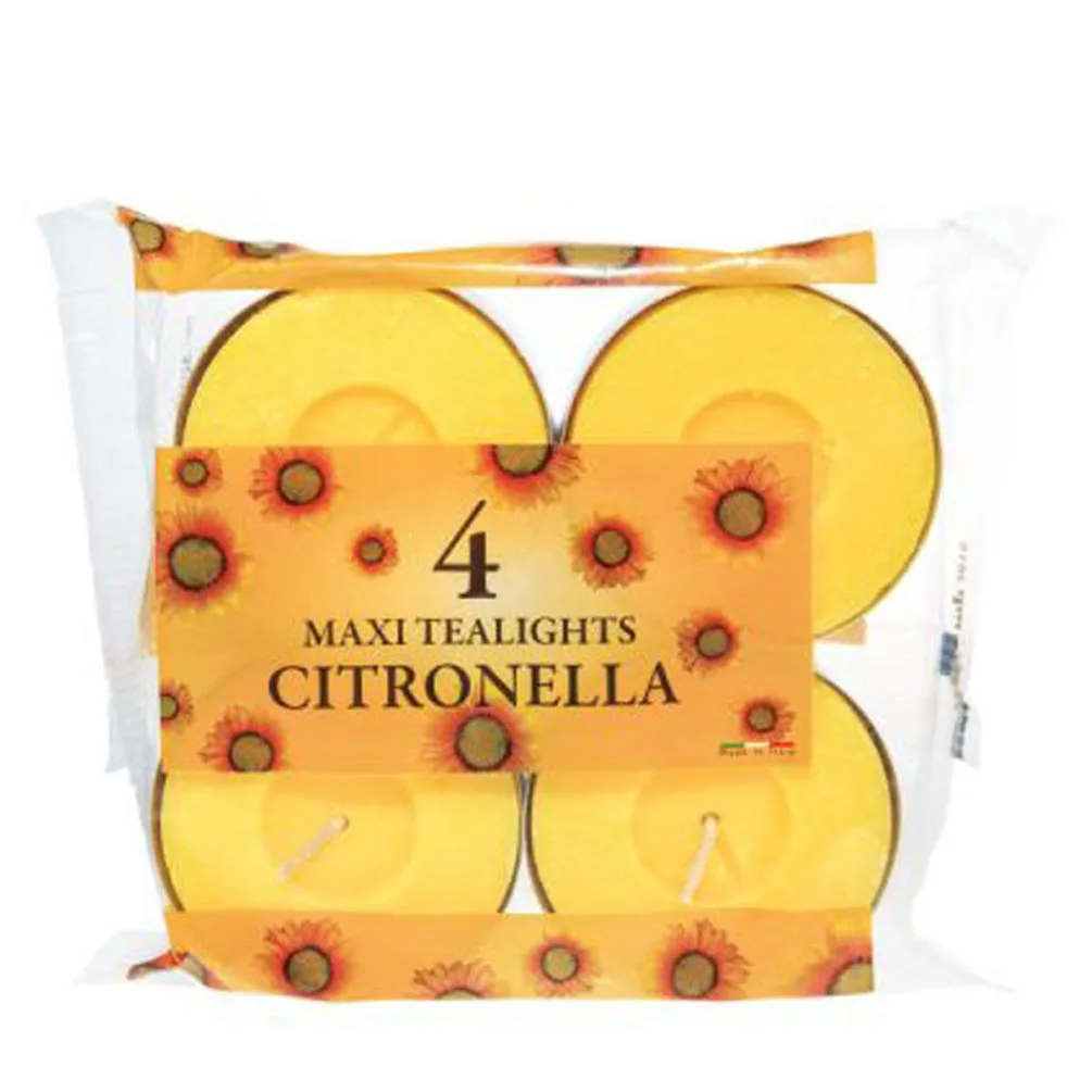 Price's Citronella Maxi Tealights (Pack of 4)