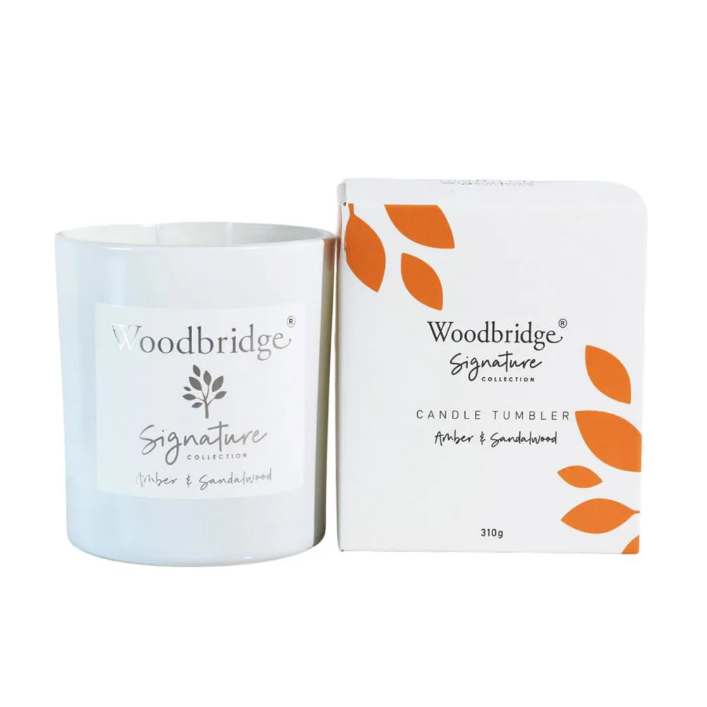 Woodbridge Amber & Sandalwood 2 Wick Boxed Tumbler Candle