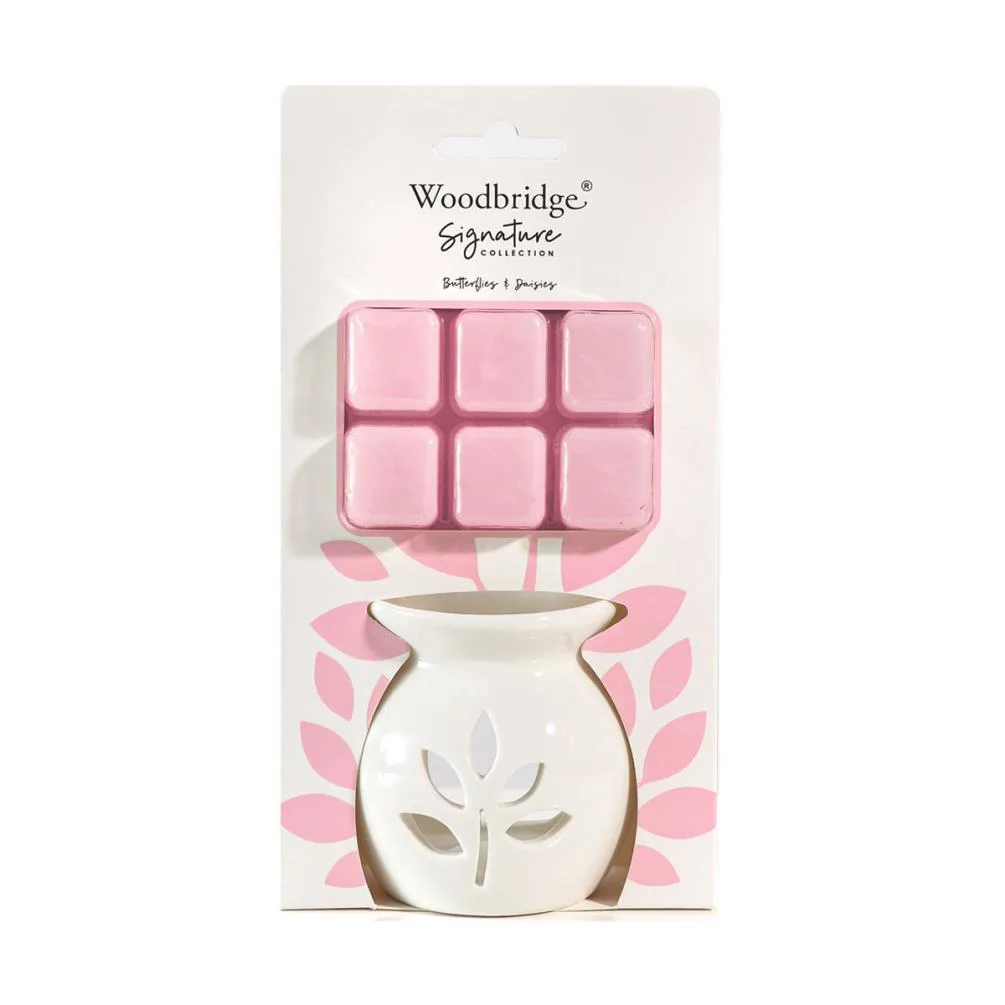 Woodbridge Butterflies on Daisies Wax Melt Warmer Gift Set