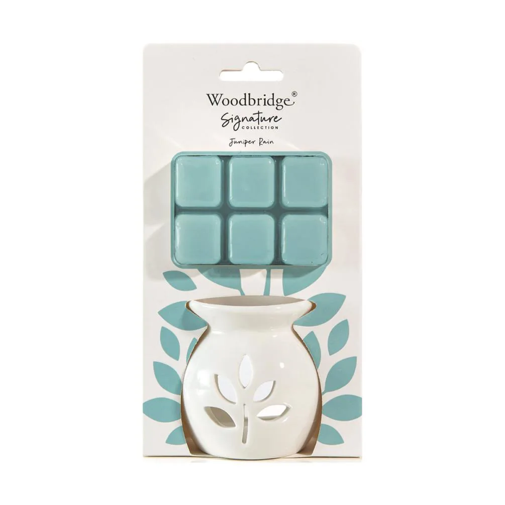 Woodbridge Juniper Rain Wax Melt Warmer Gift Set