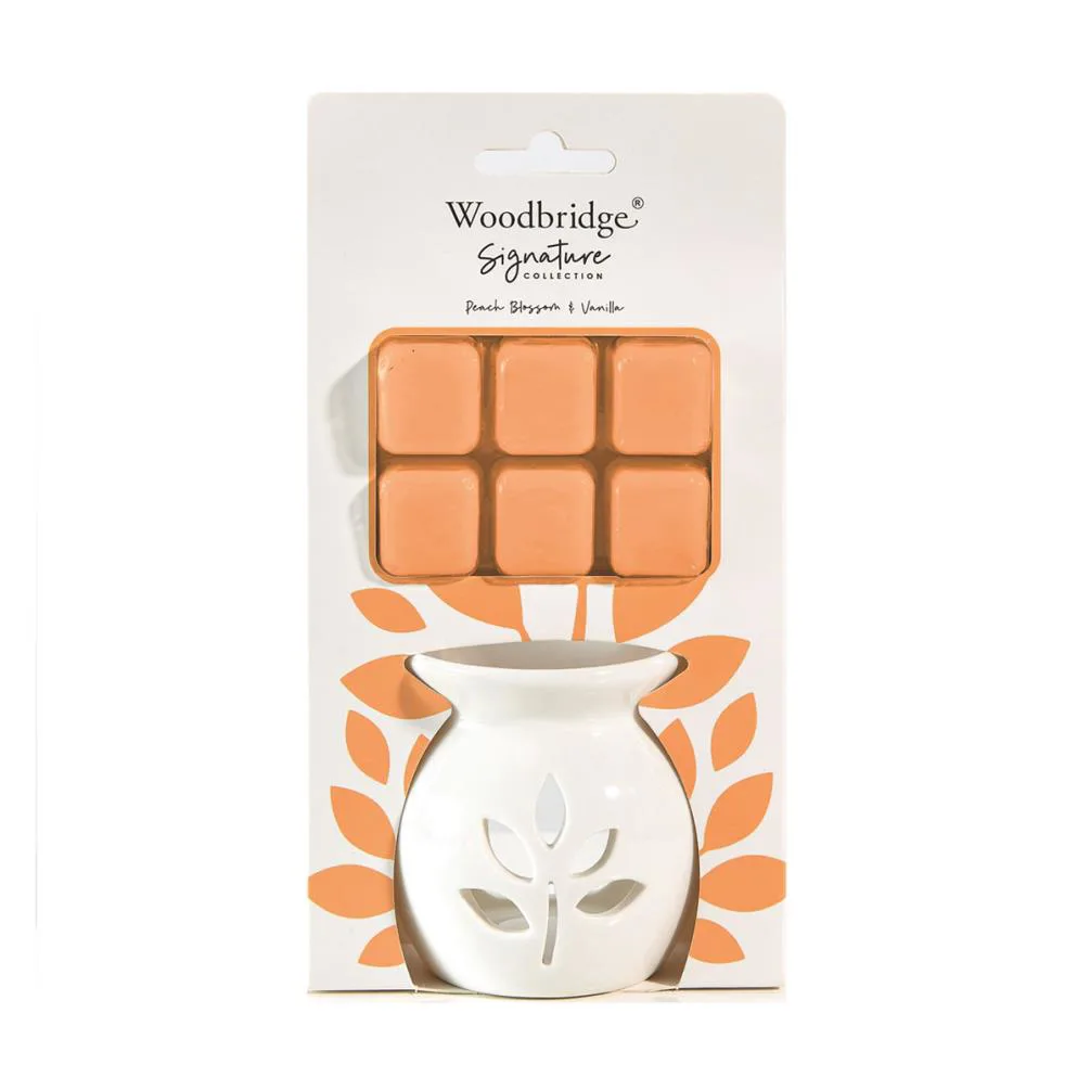 Woodbridge Peach Blossom & Vanilla Wax Melt Warmer Gift Set