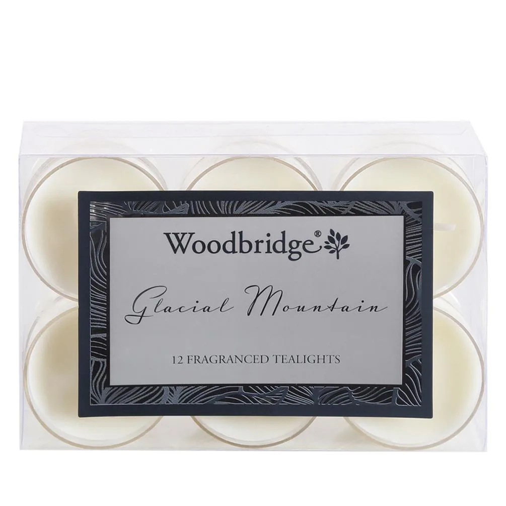 Woodbridge Glacial Mountain 4 Hour Tealights (Pack of 12)