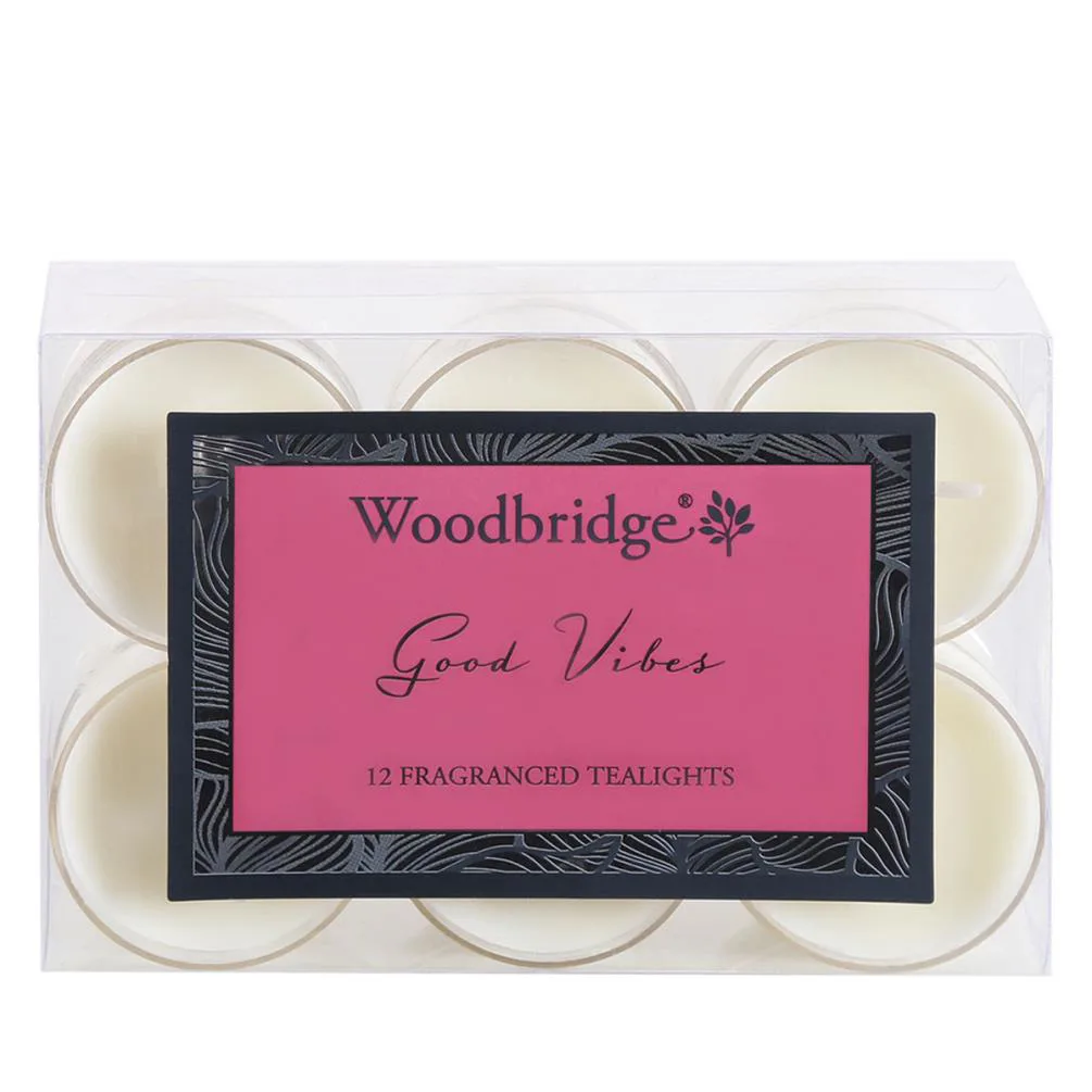 Woodbridge Good Vibes 4 Hour Tealights (Pack of 12)