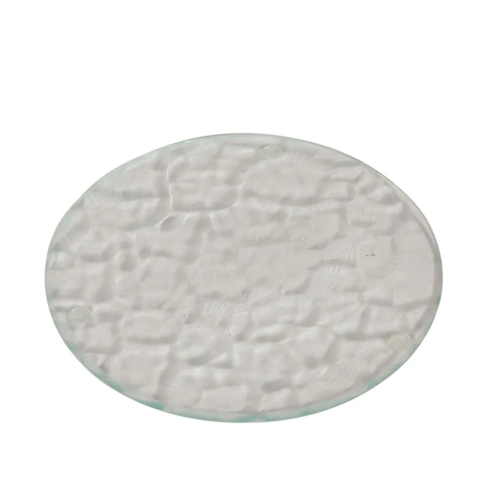 Woodbridge Textured Clear Glass Candle Plate 15cm