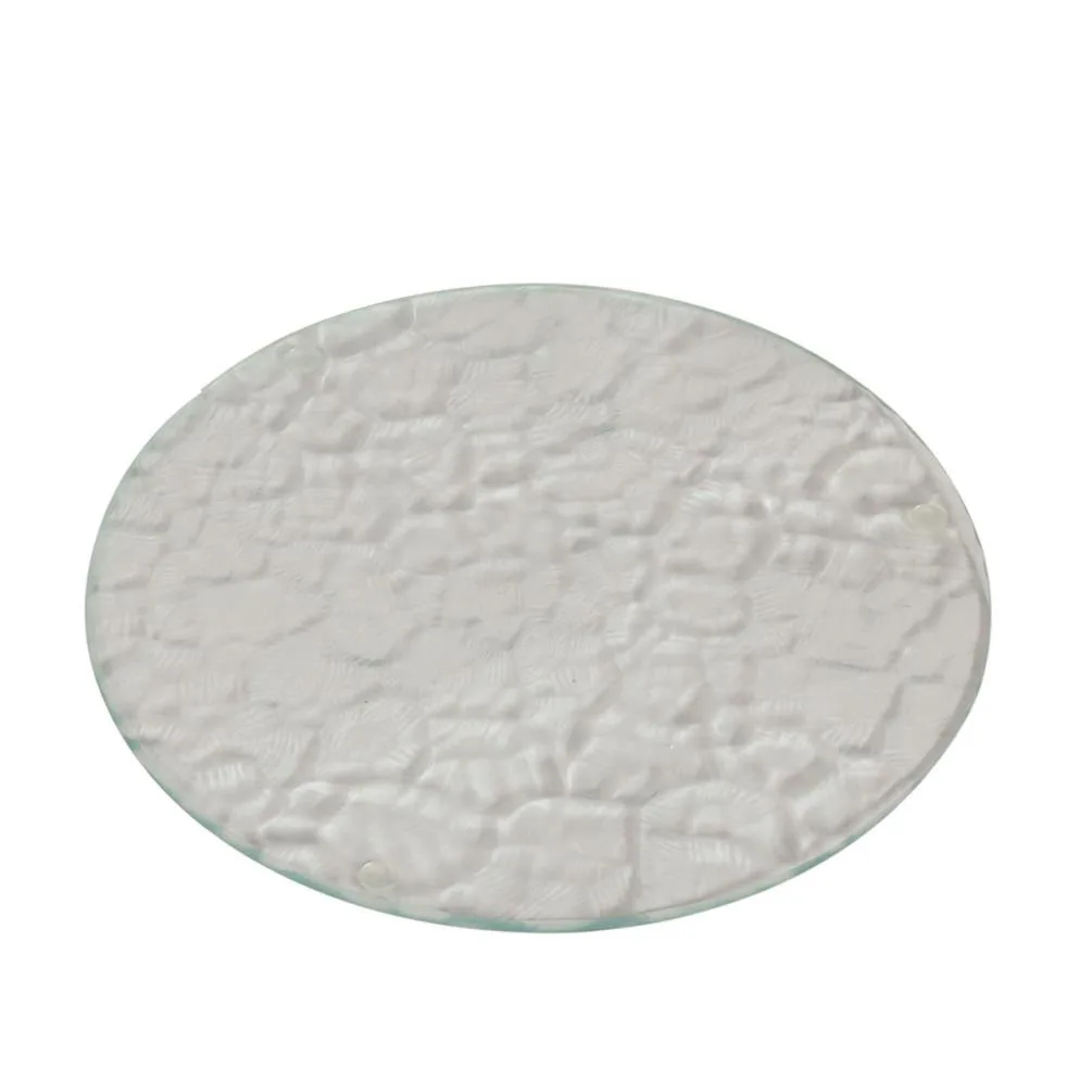 Woodbridge Textured Clear Glass Candle Plate 20cm