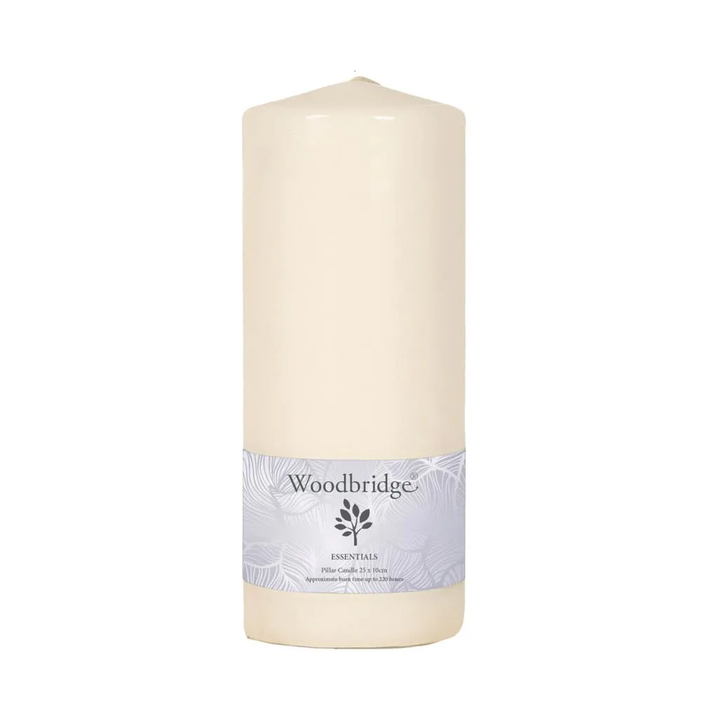 Woodbridge Ivory Pillar Candle 25cm x 10cm