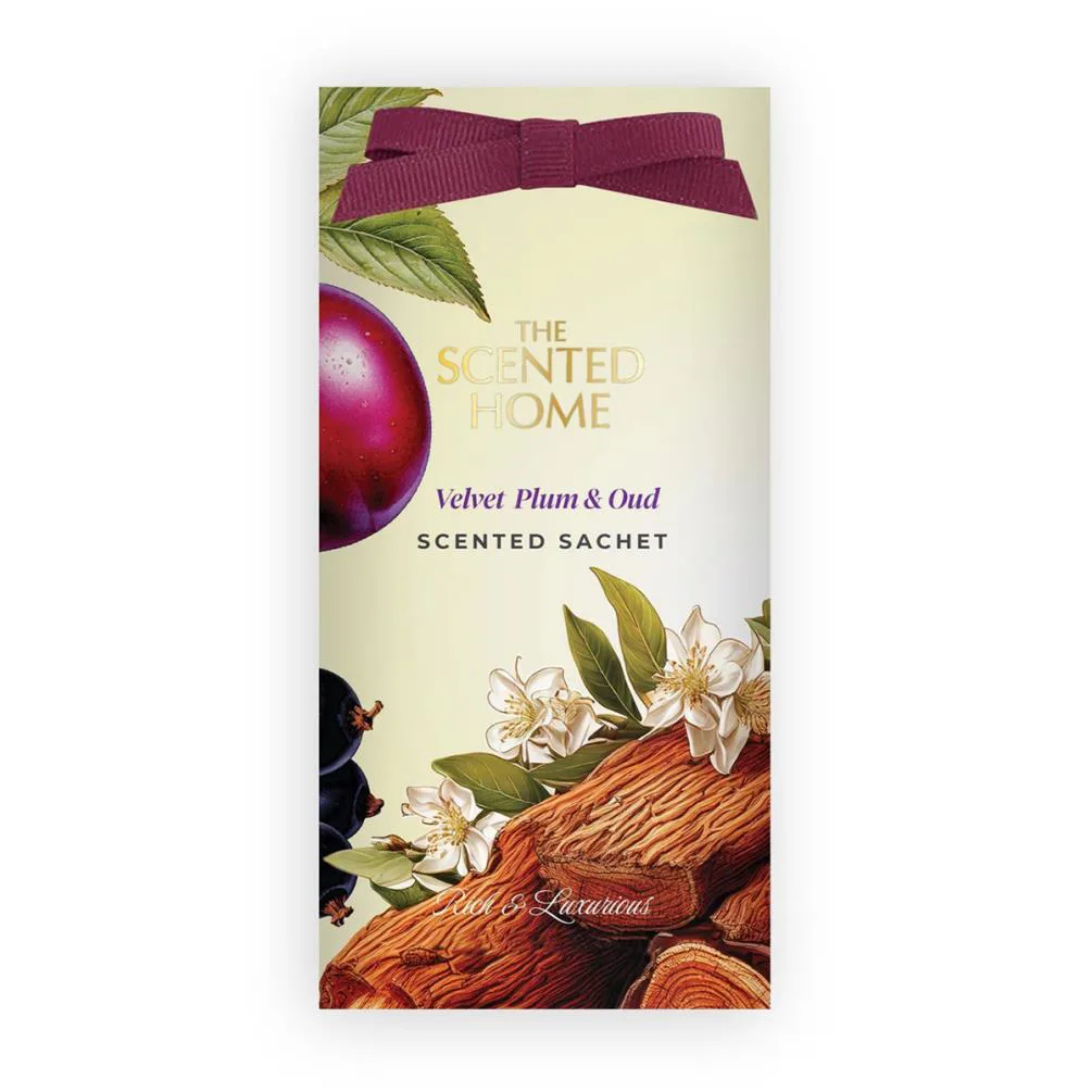 Ashleigh &amp; Burwood Velvet Plum &amp; Oud Scented Home Slim Scent Sachet