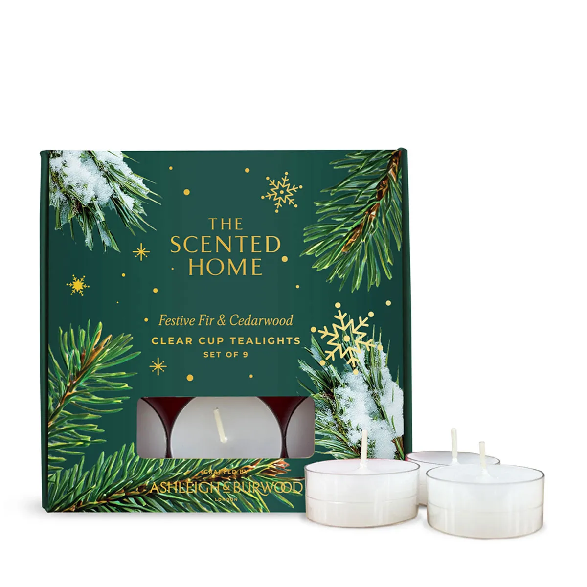 Ashleigh & Burwood Festive Fir & Cedarwood Scented Tealights (Pack of 9)