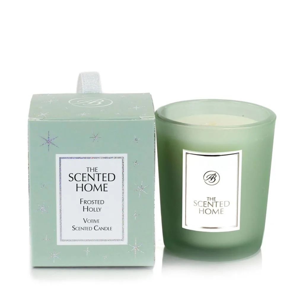 Ashleigh &amp; Burwood Frosted Holly Filled Votive Candle
