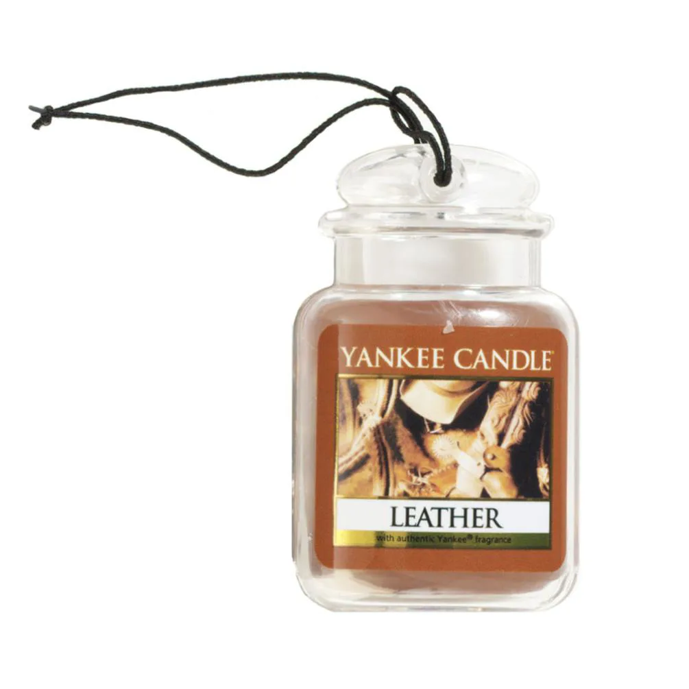 Yankee Candle Leather Car Jar Ultimate Air Freshener Extra Image 1