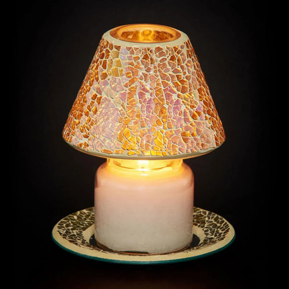 Yankee Candle Glam Mosaic Gold Small Shade & Tray Set Extra Image 2