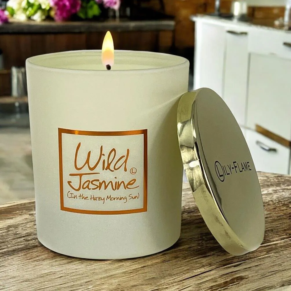 Lily-Flame Wild Jasmine Gold Top Glass Jar Candle Extra Image 1