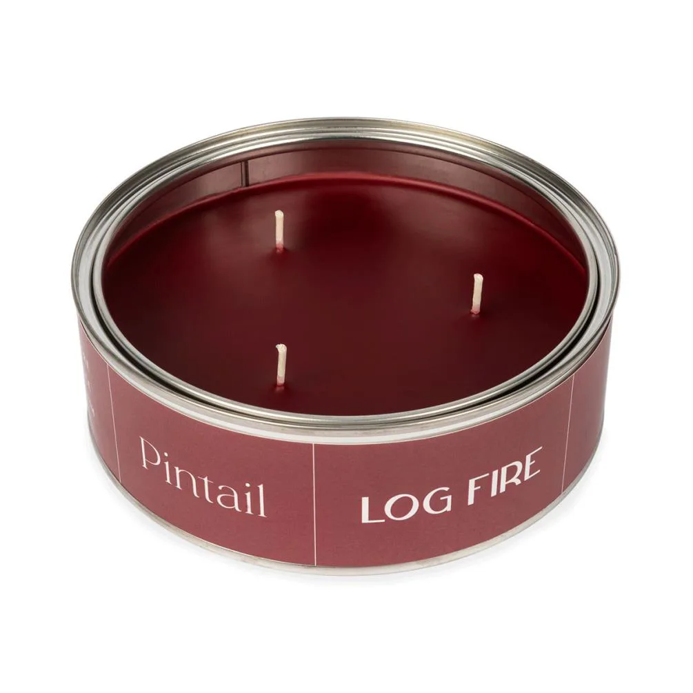 Pintail Candles Log Fire Triple Wick Tin Candle Extra Image 2