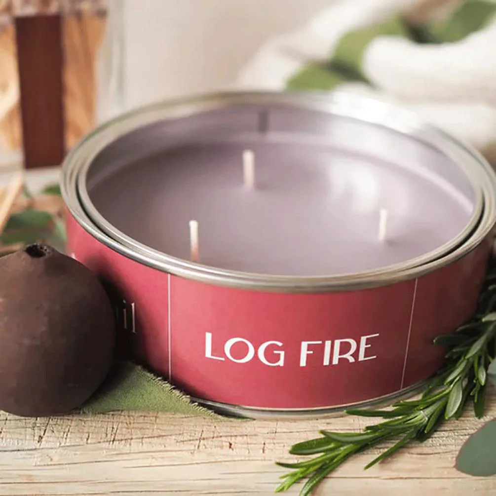 Pintail Candles Log Fire Triple Wick Tin Candle Extra Image 3