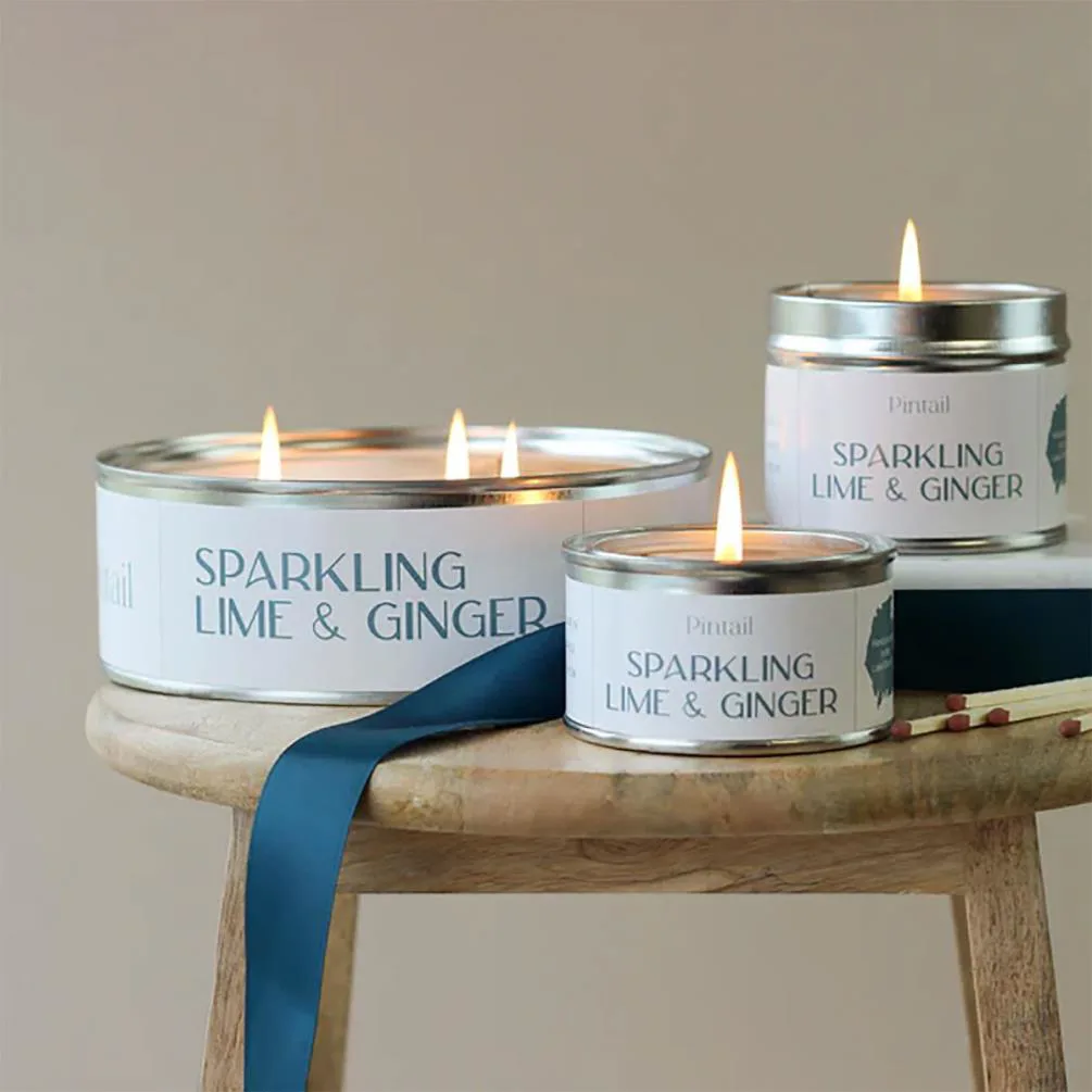 Pintail Candles Sparkling Lime & Ginger Triple Wick Tin Candle Extra Image 2