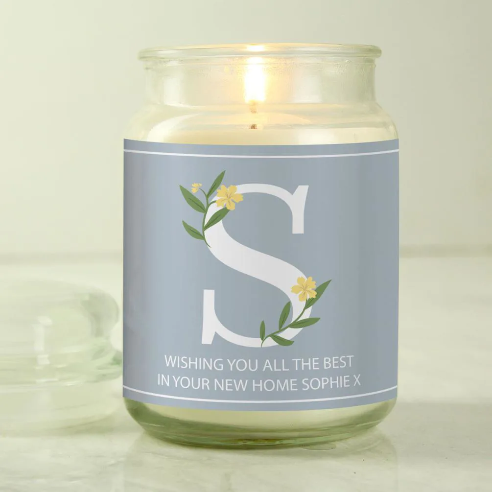 Personalised Floral Initial Candle Jar Extra Image 1