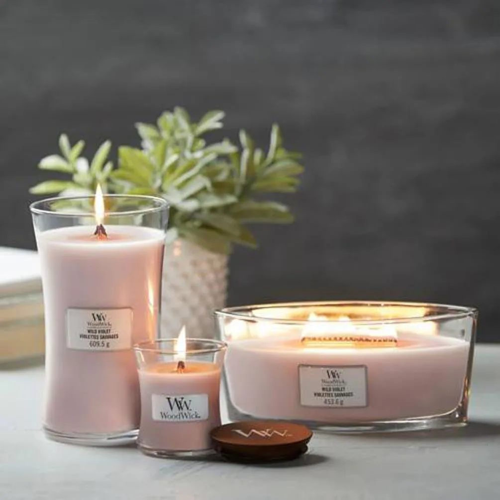 WoodWick Wild Violet Large Hourglass Candle Extra Image 3