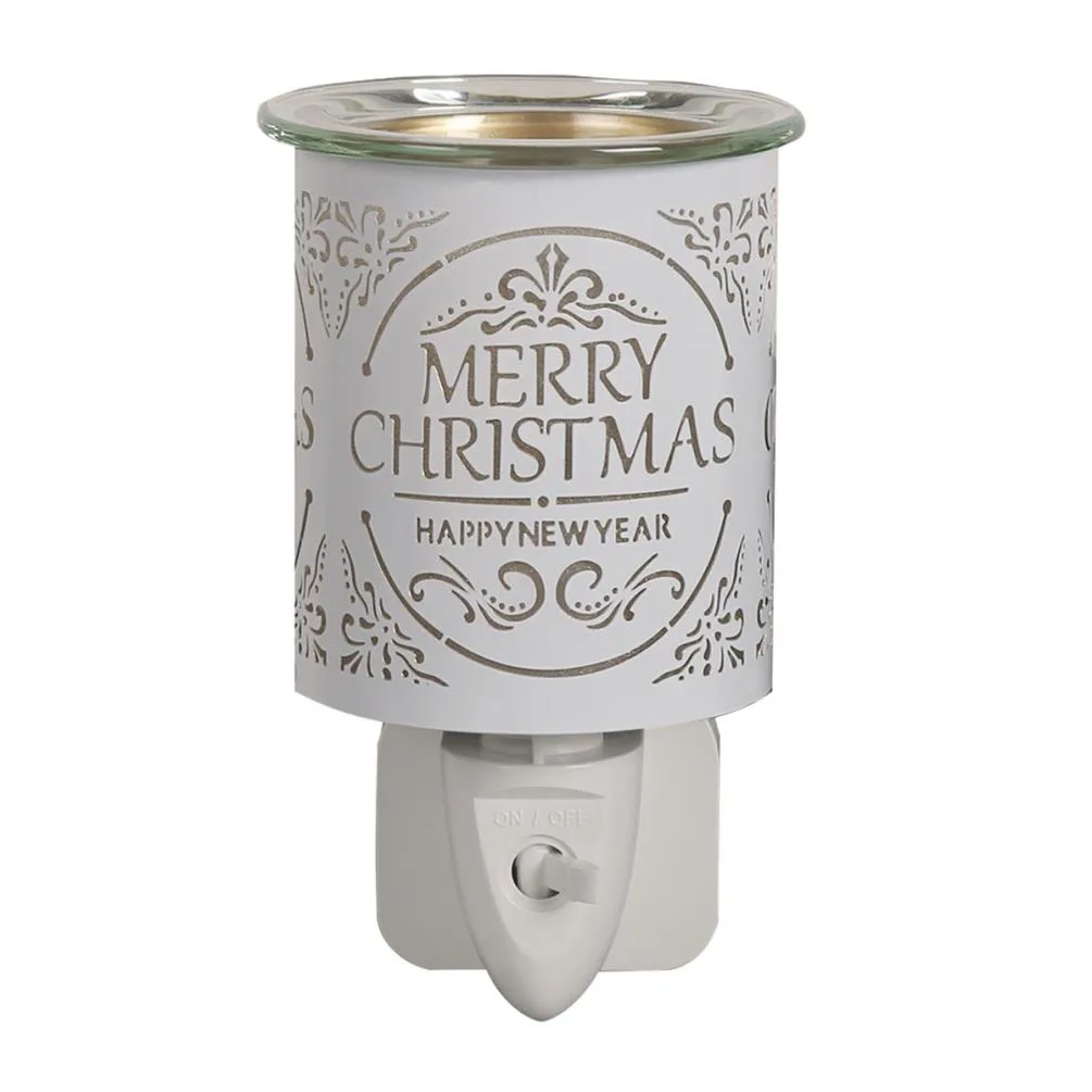 Aroma White & Gold Merry Christmas Plug In Wax Melt Warmer Extra Image 1